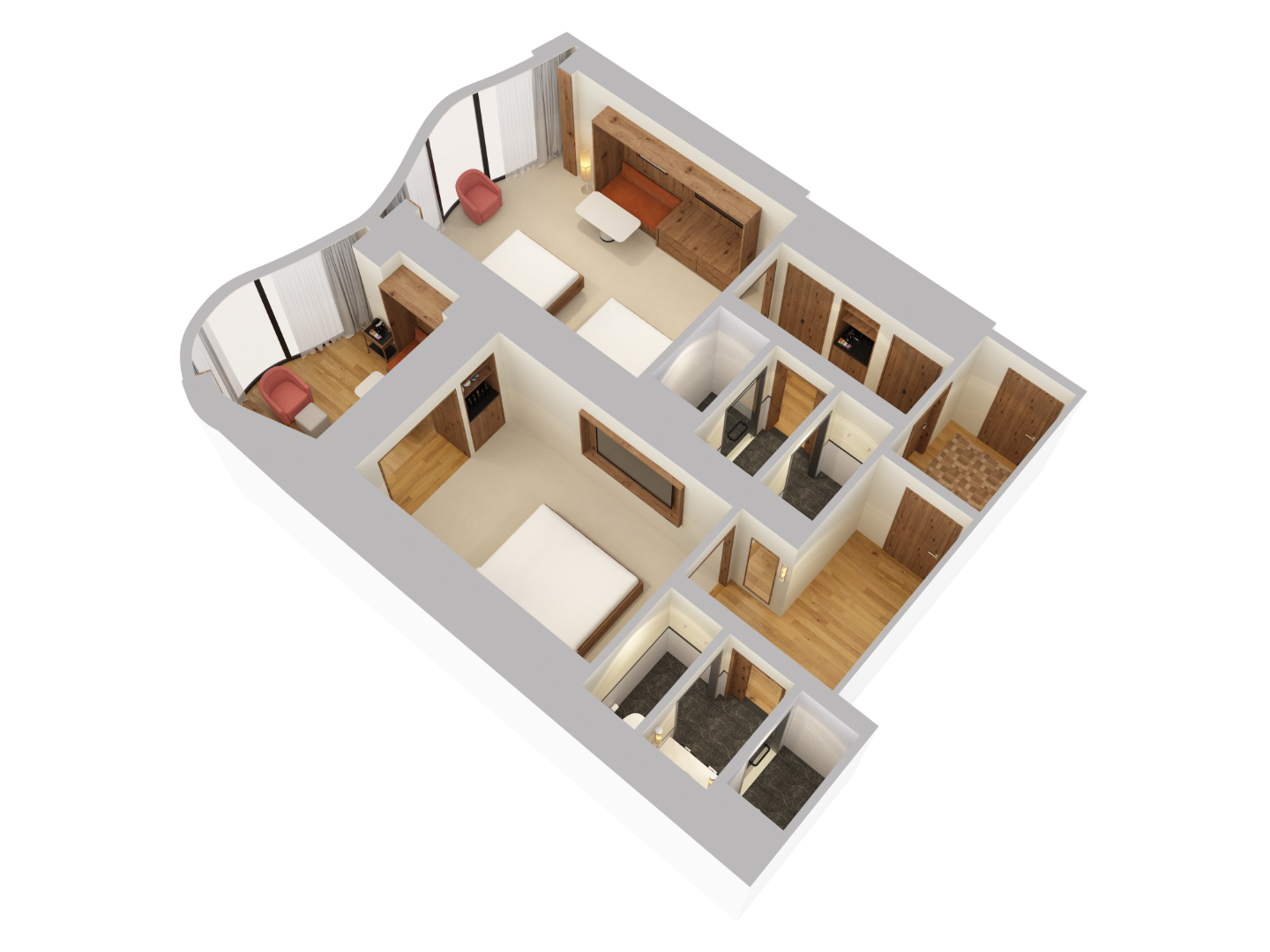 The image of Skyline Two Bedroom Double Double Studio