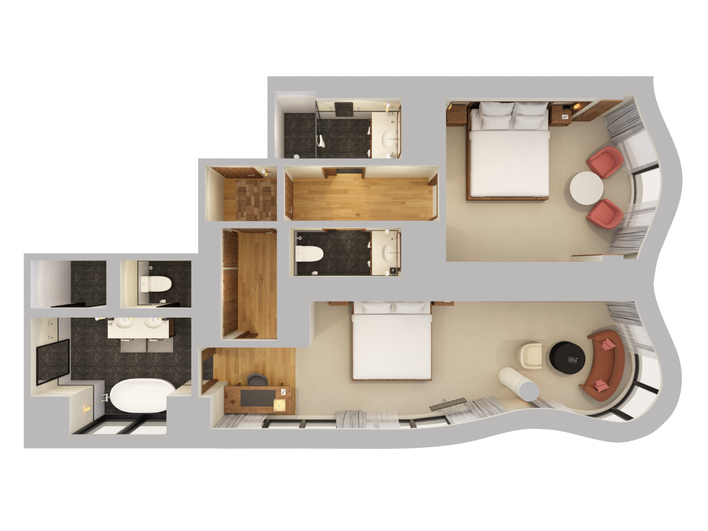 The image of Skyline Two Bedroom Corner Studio Suite